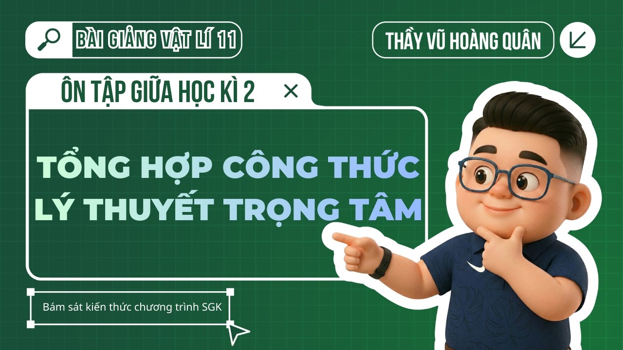 [VẬT LÍ 11] Tổng Hợp Công Thức Vả Lý Thuyết Trọng Tâm Ôn Thi Giữa Học Kì 2 II Lý Thầy Quân