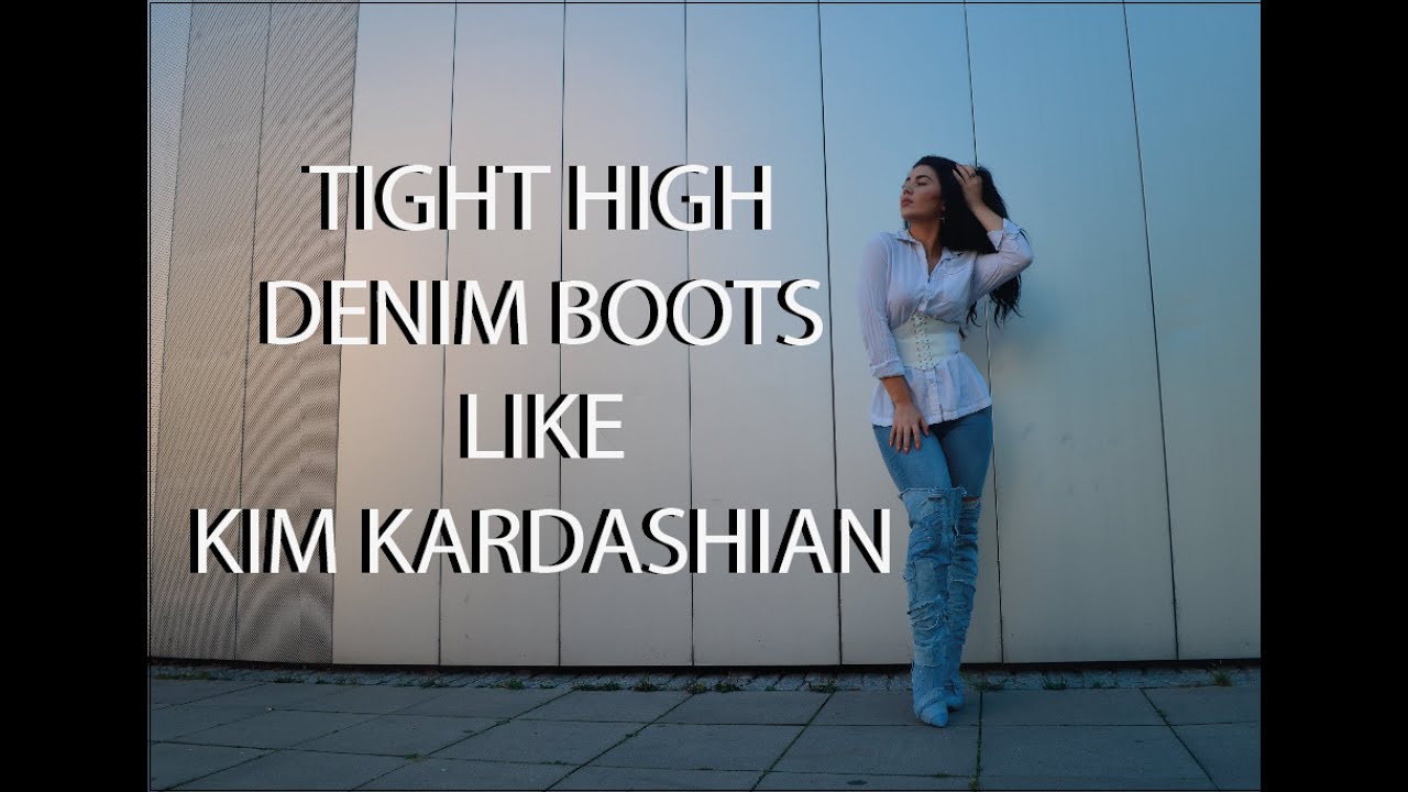 DIY Kim Kardashian’s Thigh-High Denim Boots/ Fashion Transformation