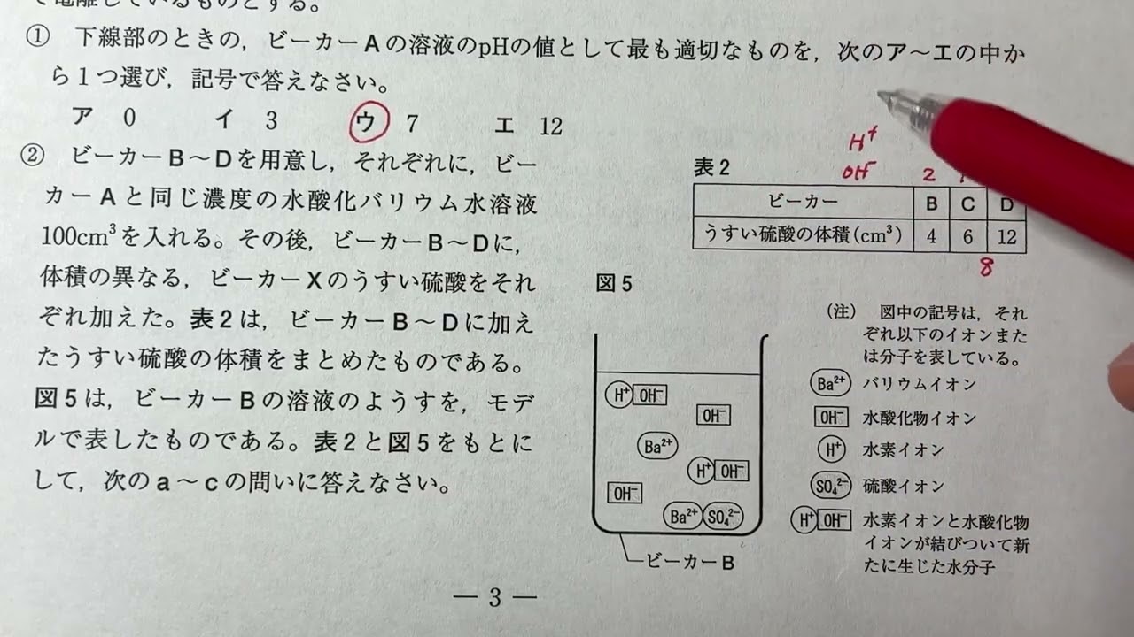 静岡県公立高校入試 R8年 理科 3(2)