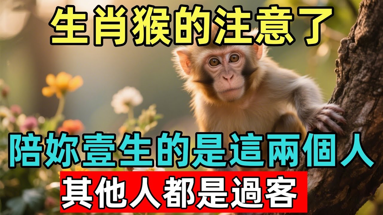 生肖猴，真正陪妳壹生的是這兩個人，其他人都是過客！家裏有壹位就有福了！