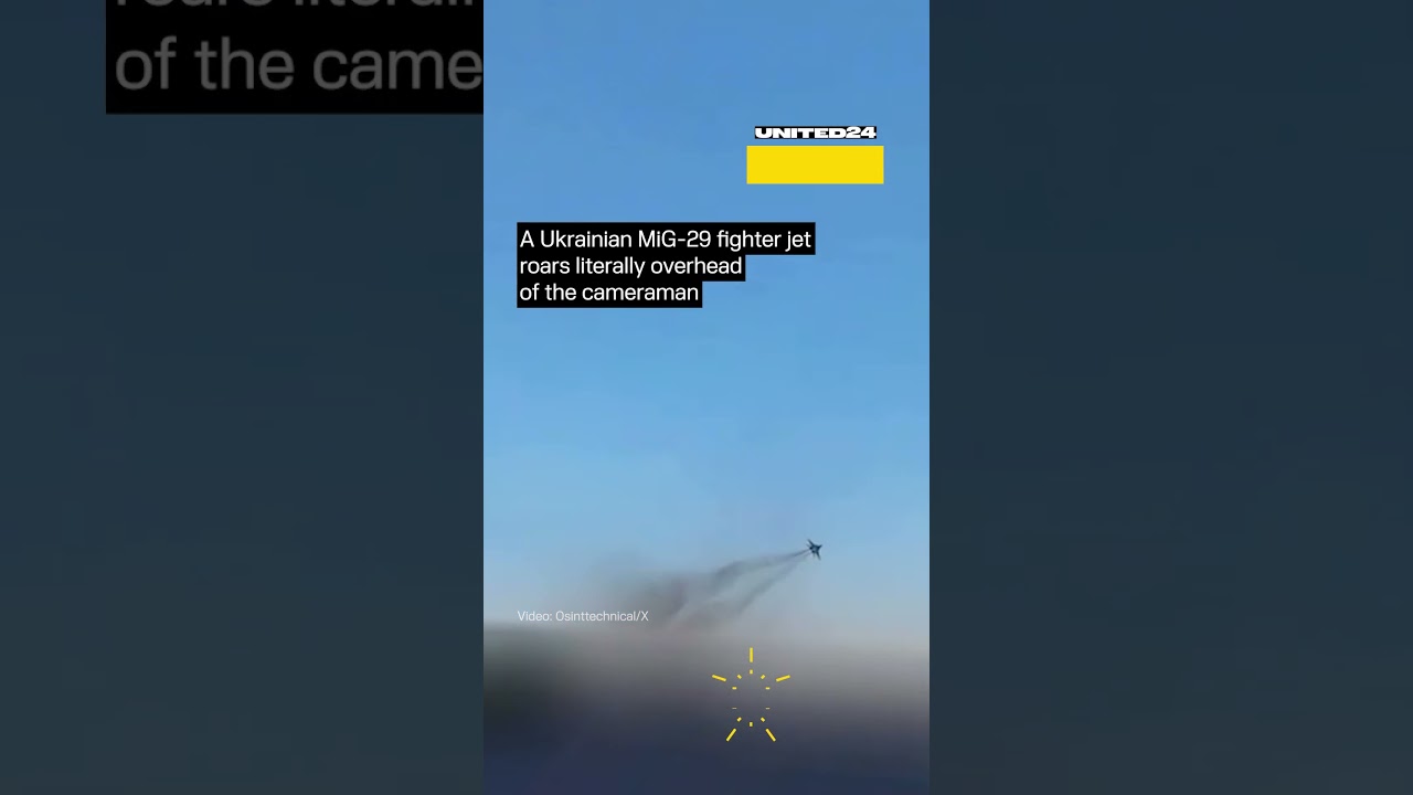 Ukrainian MiG-29 Fighter Jet Roars Literally Overhead of the Cameraman #warinukraine