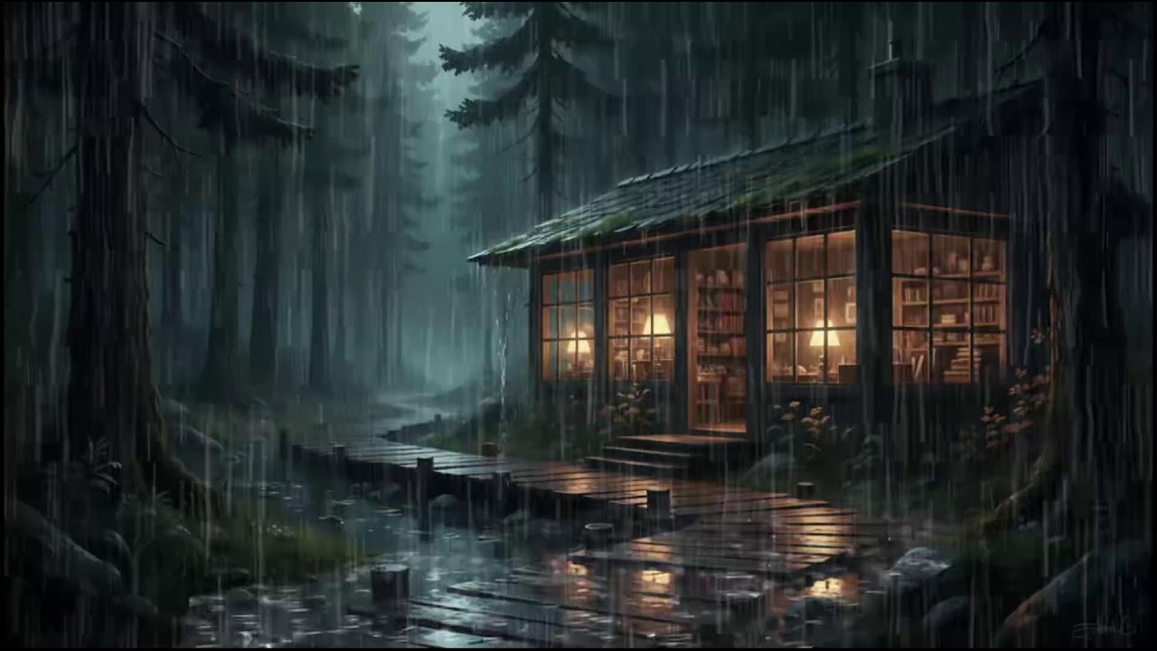 Cozy Forest Cabin in Rain 🌧 | Calm Rain Ambience for Deep Sleep, Relaxation, and Rain Therapy