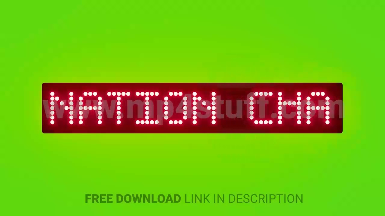 Action and Determination Change Lives Scrolling Red Dot Matrix LED Text Animation on Green Screen Se