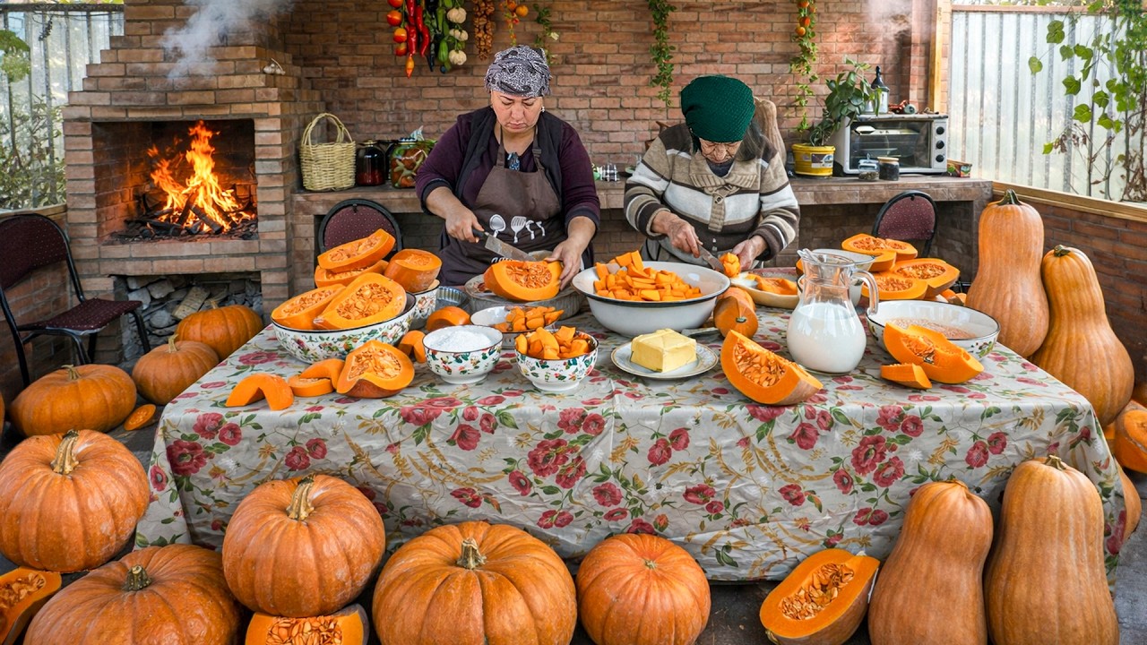 Grandma Cooks ONE Pumpkin into Dessert, Cake & Pilaf | Traditional Style