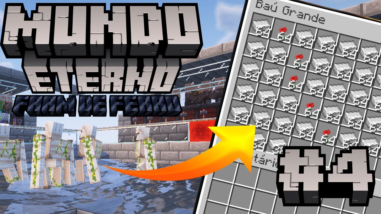 Eu fiz a MELHOR FARM DE FERRO no meu MUNDO ETERNO Minecraft 1.21.8 Java & Bedrock