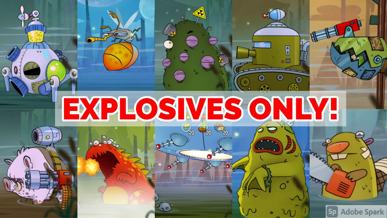 Swamp Attack Only Explosives vs All Bosses With Endings
