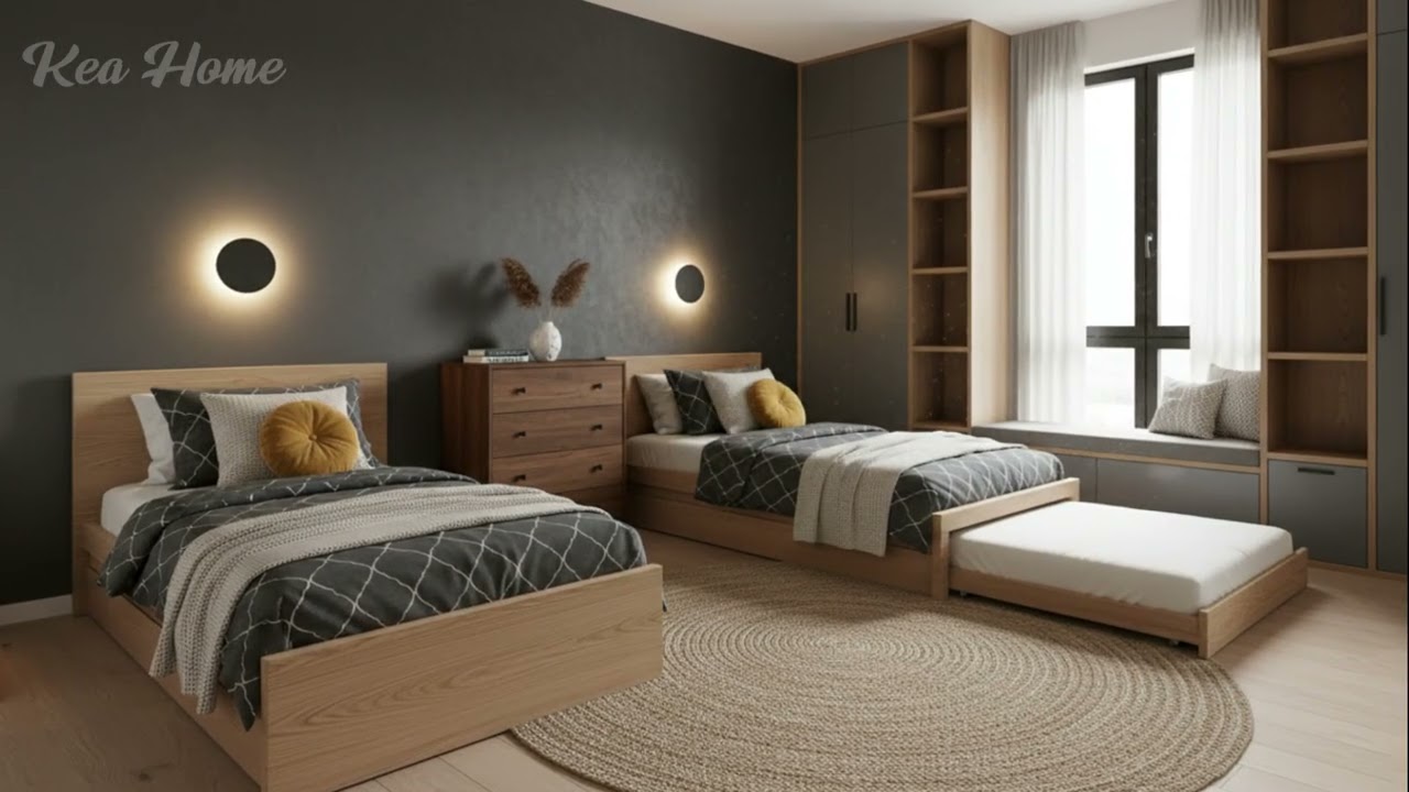 Идеи для небольших двухместных спален, которые действительно работают | Экономичные планировки дл...