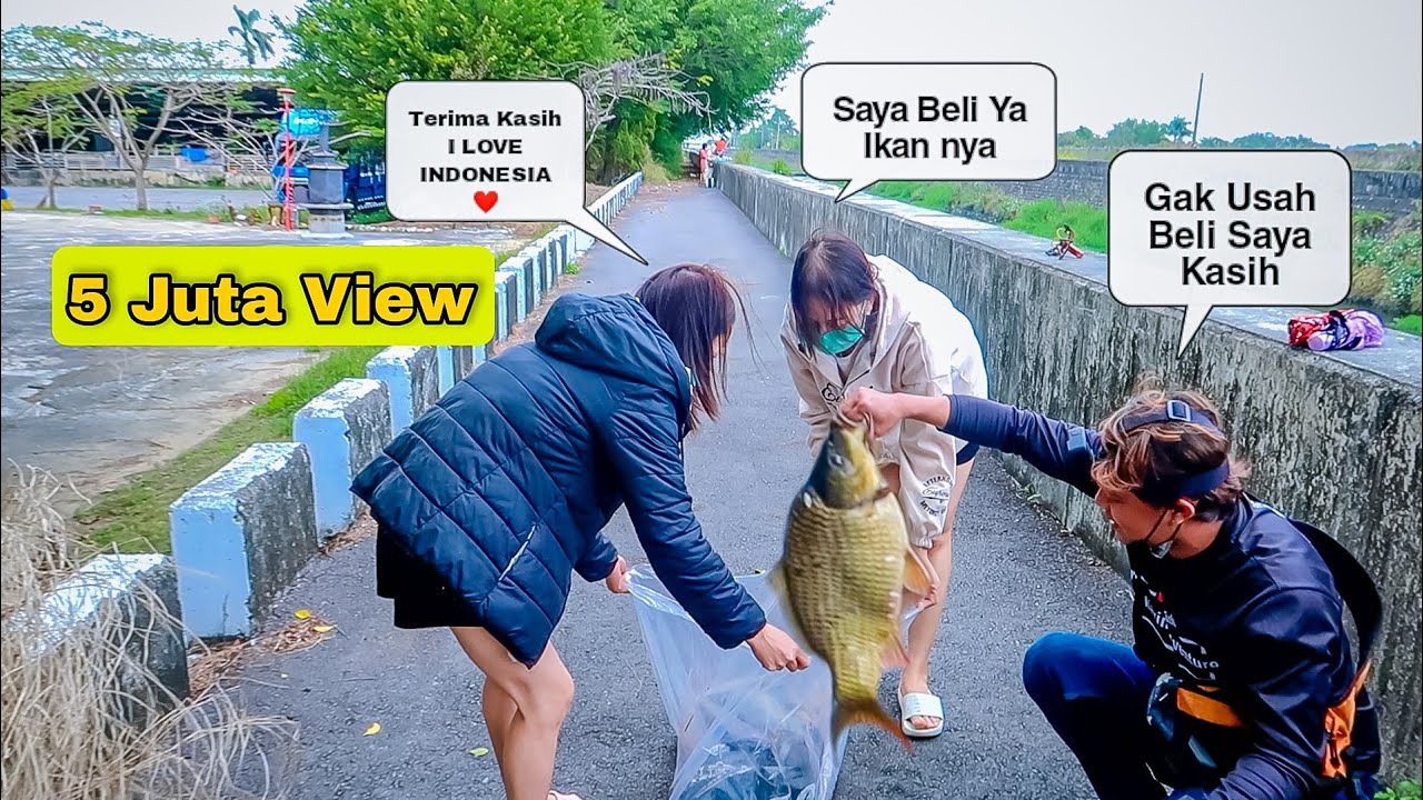 Rejeki Nomplok,,!! Ngetapel  Dapat Ikan Banyak Gadis Vietnam saya kasih ikan besar #130