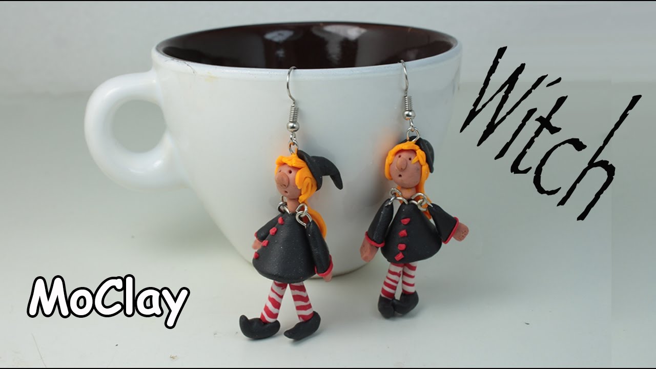 Halloween Witch miniature. Diy earrings tutorial