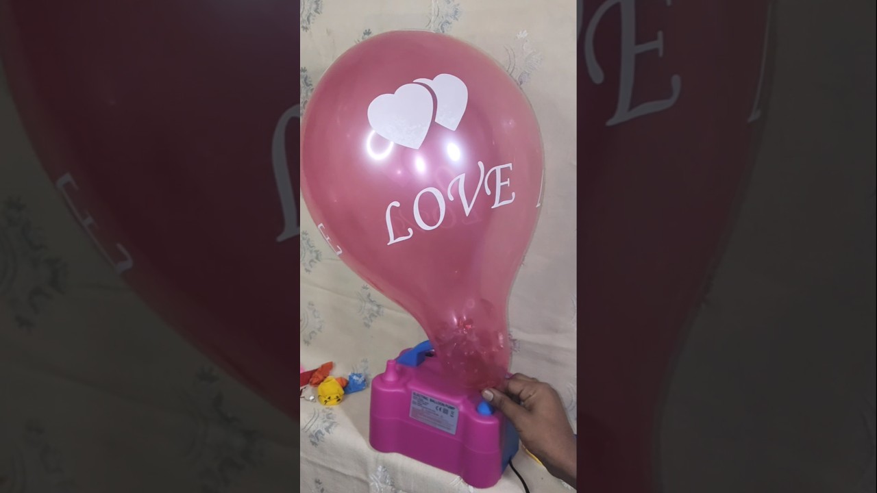 Love red popping balloon electric balloon machine #shorts #asmr #short #balloonpopping #balloon