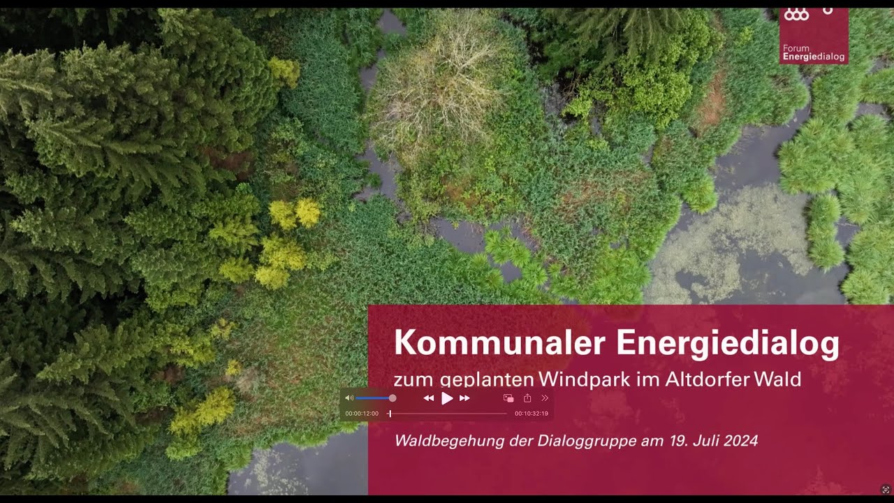 Windräder im Wald: kommunale Dialoggruppe fährt in den Altdorfer Wald und in den Röschenwald