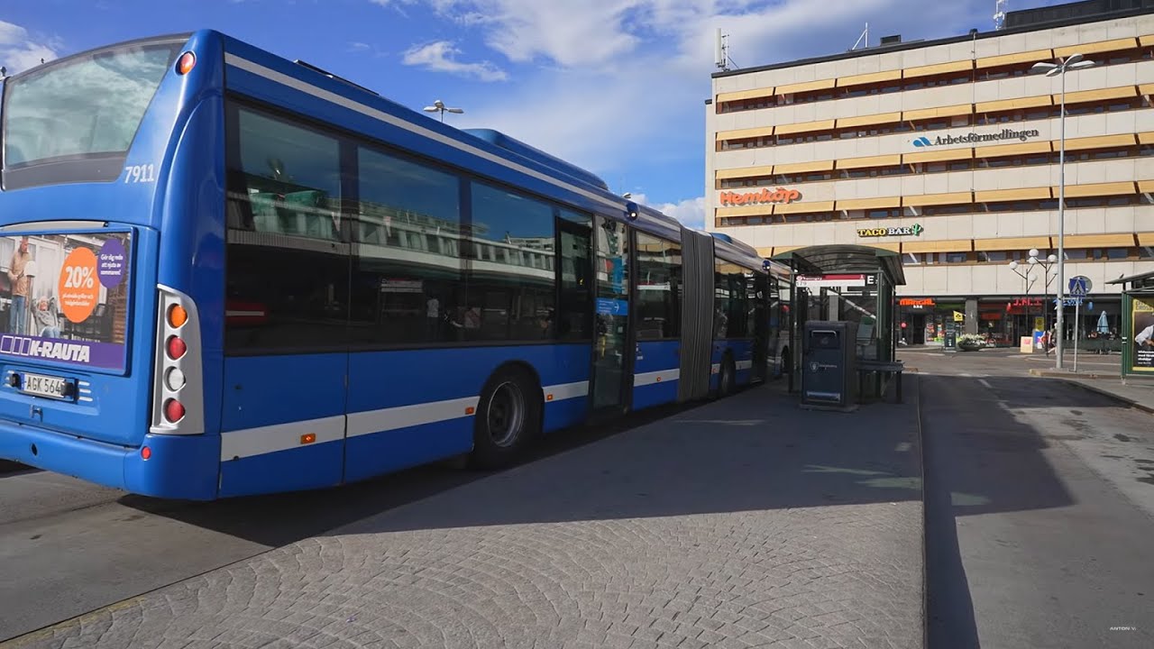 Sweden, Stockholm, bus 179 ride from Vällingby to Sollentuna station