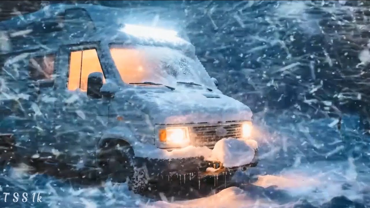 Car Shelter in Snowstorm | Relaxing Wind & Snow Sounds for Deep Sleep