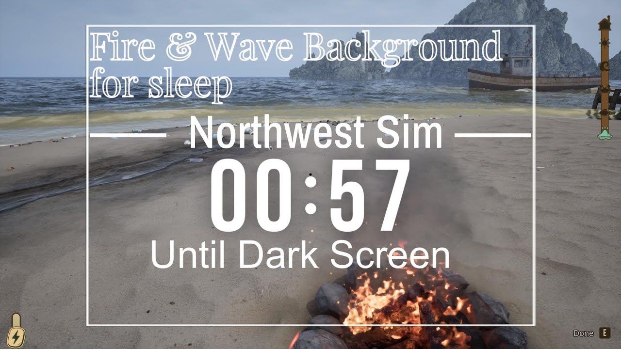 Cozy Outdoor Fire ASMR | Sleep on the Beach Ambience| Dark Screen  | #rain #sleep #cozy #darkscreen