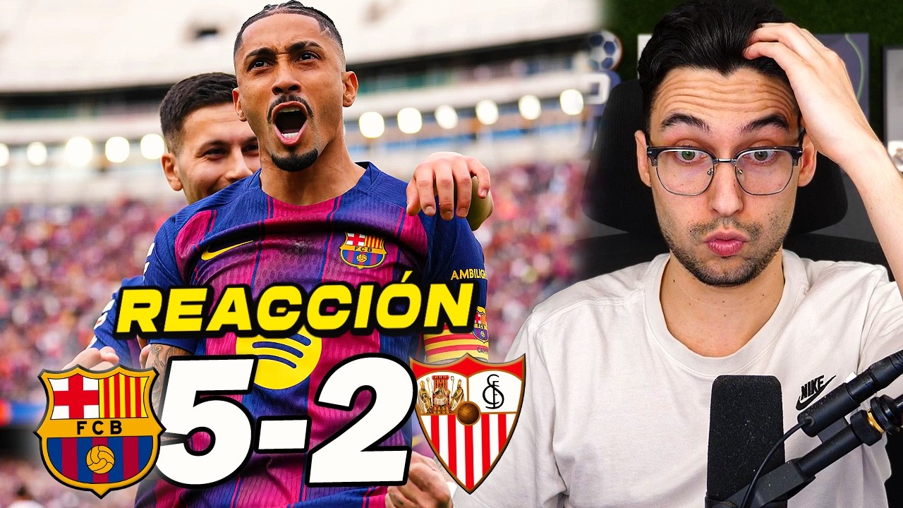 REACCIONANDO al Barcelona vs Sevilla 5-2 *GOLEADA y FIESTA CULÉ* | ByDiegoX10