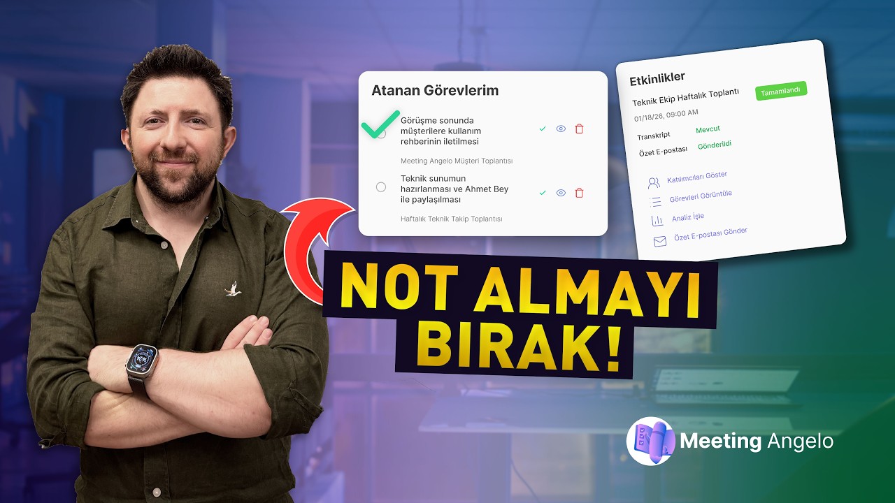Toplantı Özetleri ve Görev Takibi 1 Dakikada | Meeting Angelo