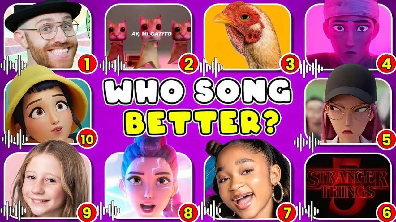 Guess Youtuber MEME dance Better? Guess Kpop Demon Hunters,Lay Lay,Salish,MrBeast Is Singing better?