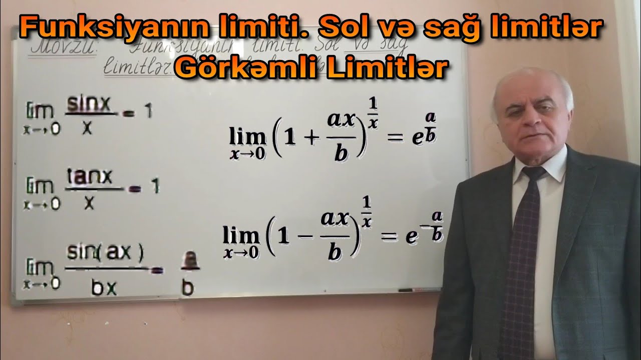 Ali Riyaziyyat(Həmdə orta məktəb) Dərs 14[Funksiyanın limiti.Sol və Sağ limitlər. Görkəmli limitlər]
