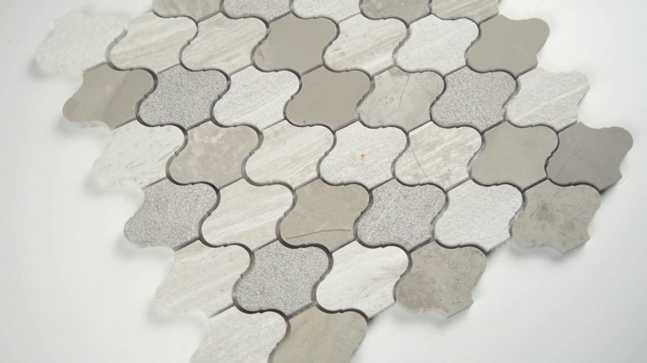 Arctic Storm Arabesque 12X12 Multi Finish Marble Mosaic   101406766