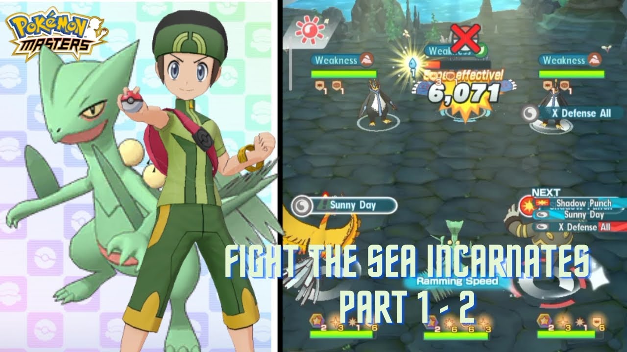 Brendan Destroye Archie And Kyogre!!! - Fight The Sea Incarnates Part 1 - 2 | Pokemon Masters EX