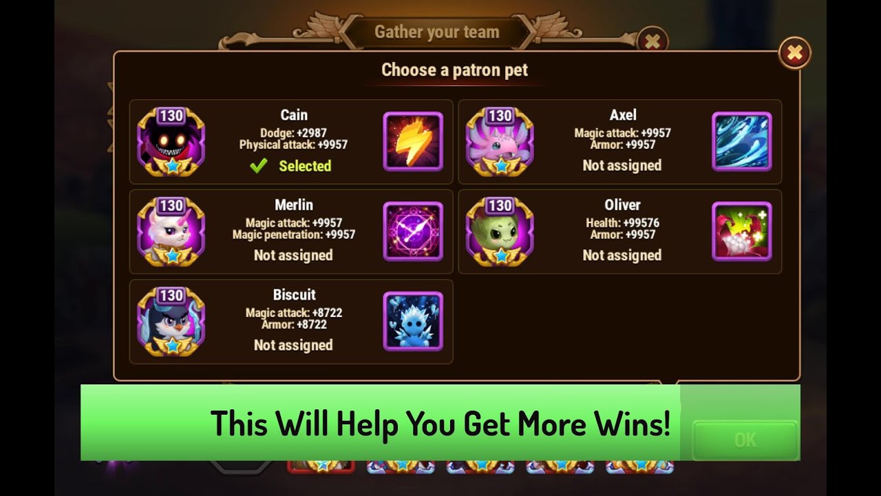 Hero Wars &mdash; Why Changing Pet Patronage is Important