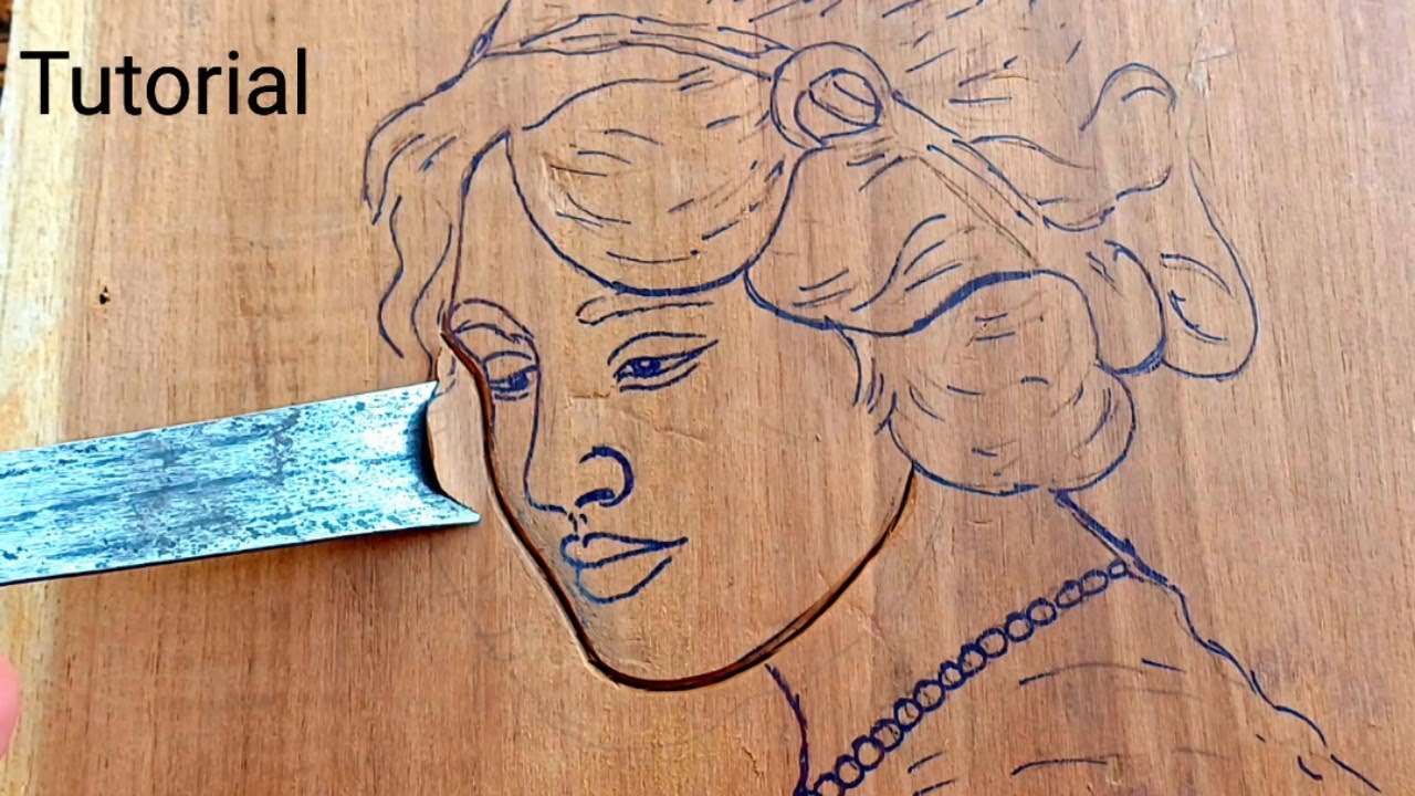 Female Face Carving Tutorial || Wood Art