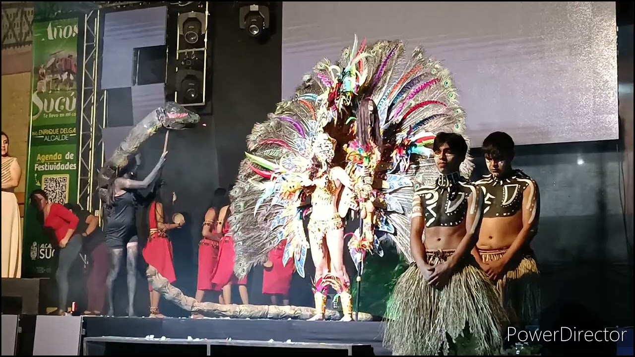 TRAJE TÍPICO CANDIDATA A REINA DEL CANTÓN SUCUA 2022. Montaje Dirigido por Luis León Danza Academia
