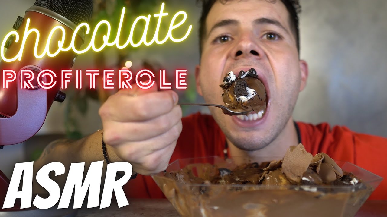 ASMR CHOCOLATE MOUSSE PROFITEROLES DESSERT & FUNNY BLOOPERS MUKBANG 먹방 | EATING SOUNDS