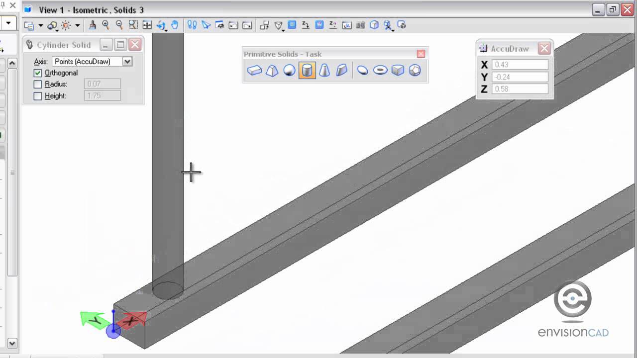 3D Primitive Solids - Slab, Cylinder, and Torus - MicroStation V8i (SELECTseries)