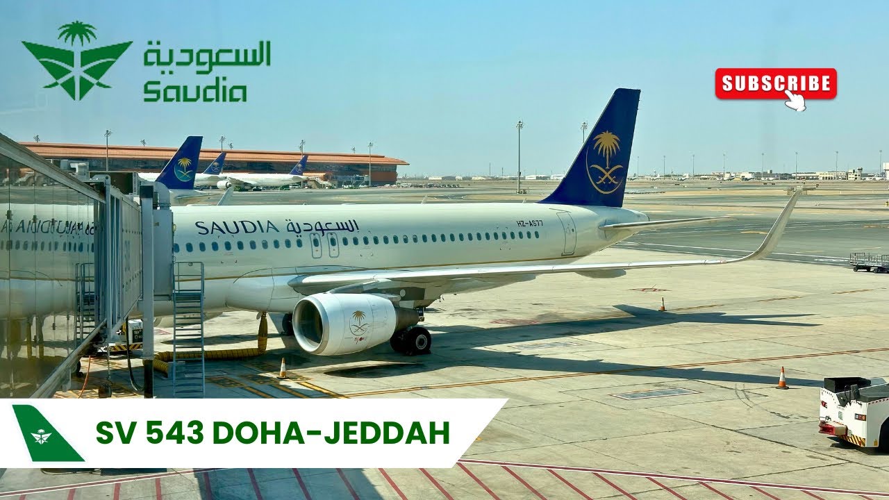 SAUDIA AIRLINES!! SV543 Doha to Jeddah Airbus A320