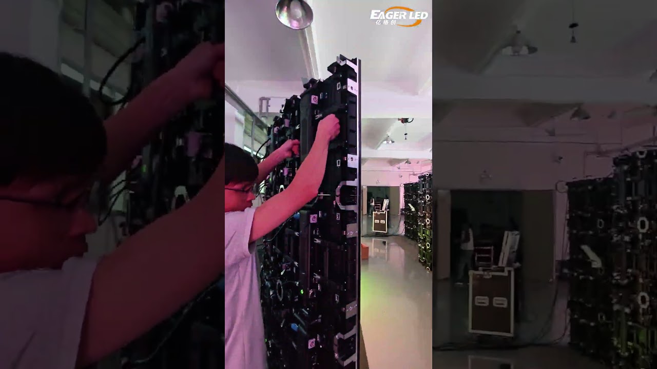These LED screens can be bent into wave shapes! #ledscreen #leddisplay #eagerled #ledwall