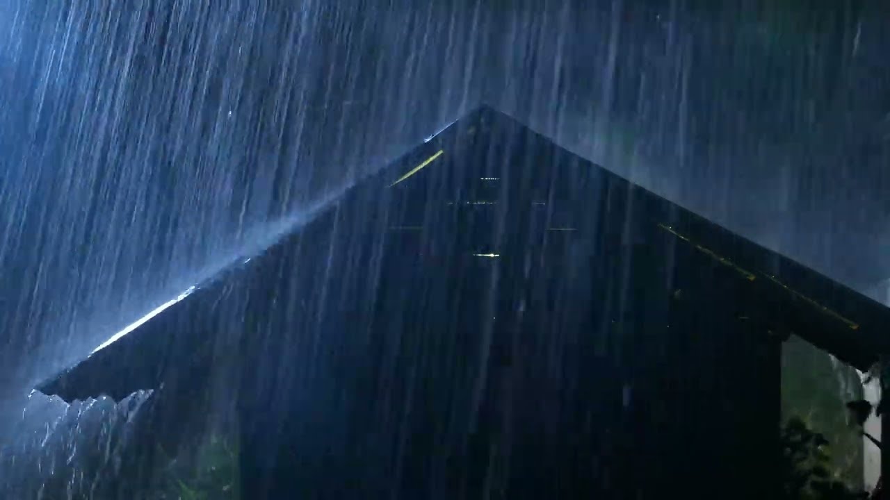 Best Rain Sounds for Sleep | Heavy Rainstorm & Thunder on Garden House | White Noise Relaxation