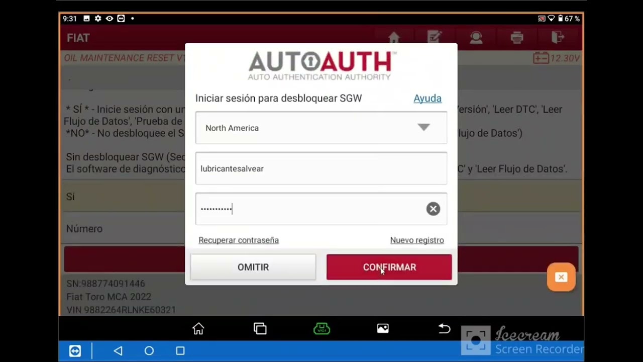Reset de Aceite Fiat Toro con SGW Launch X431 PRO SE