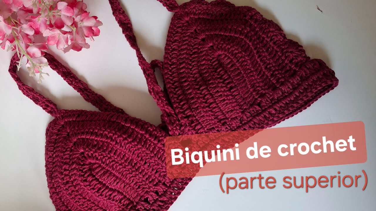Biquini de crochet. Passo a passo da parte de cima.