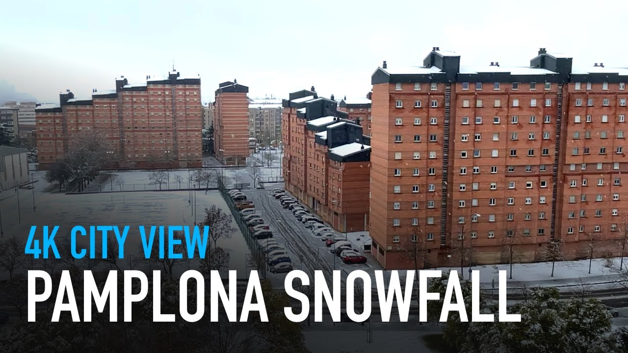 Pamplona Snowfall (Pamplona-Iru&ntilde;a) | 4K Video