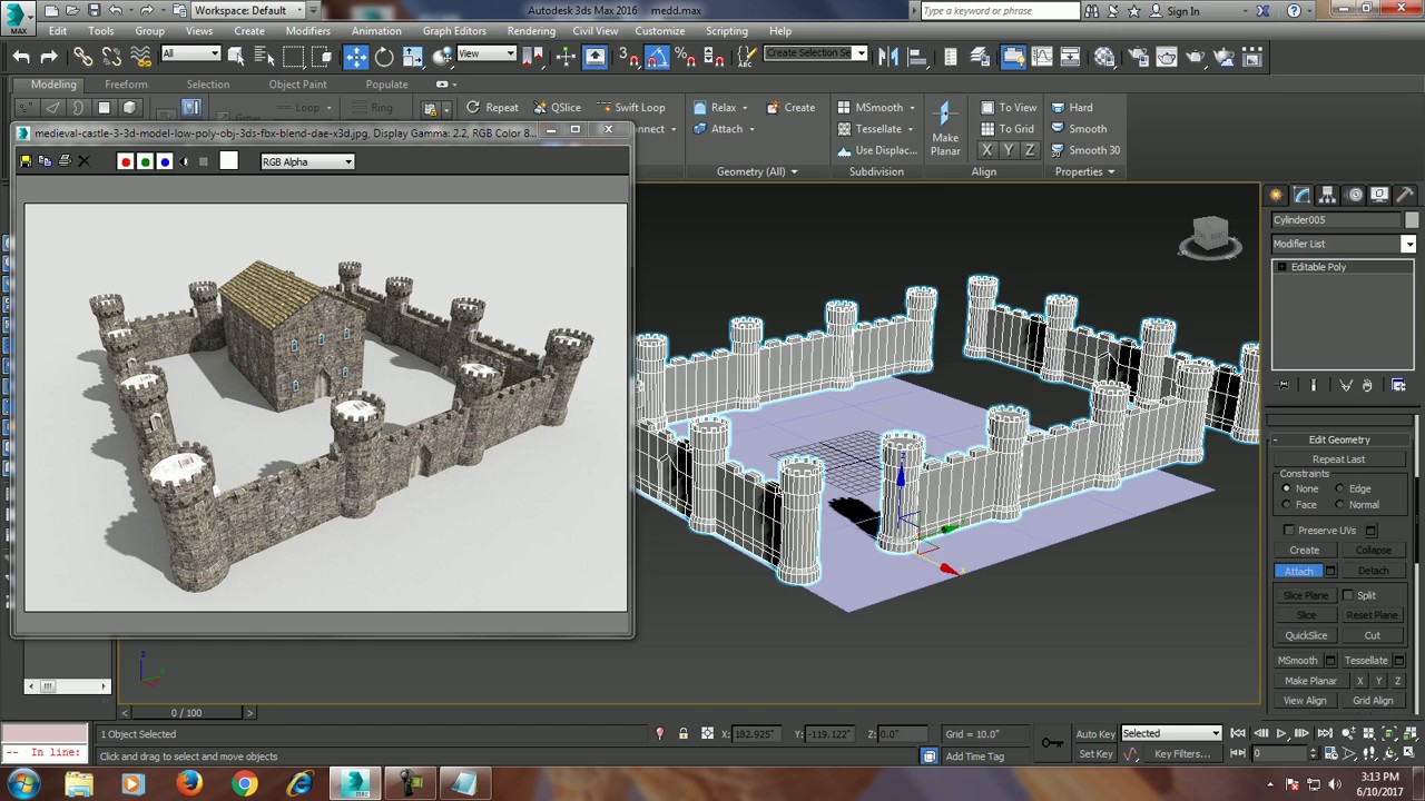 Tutorial on modeling a medieval age empire in 3dsmax.