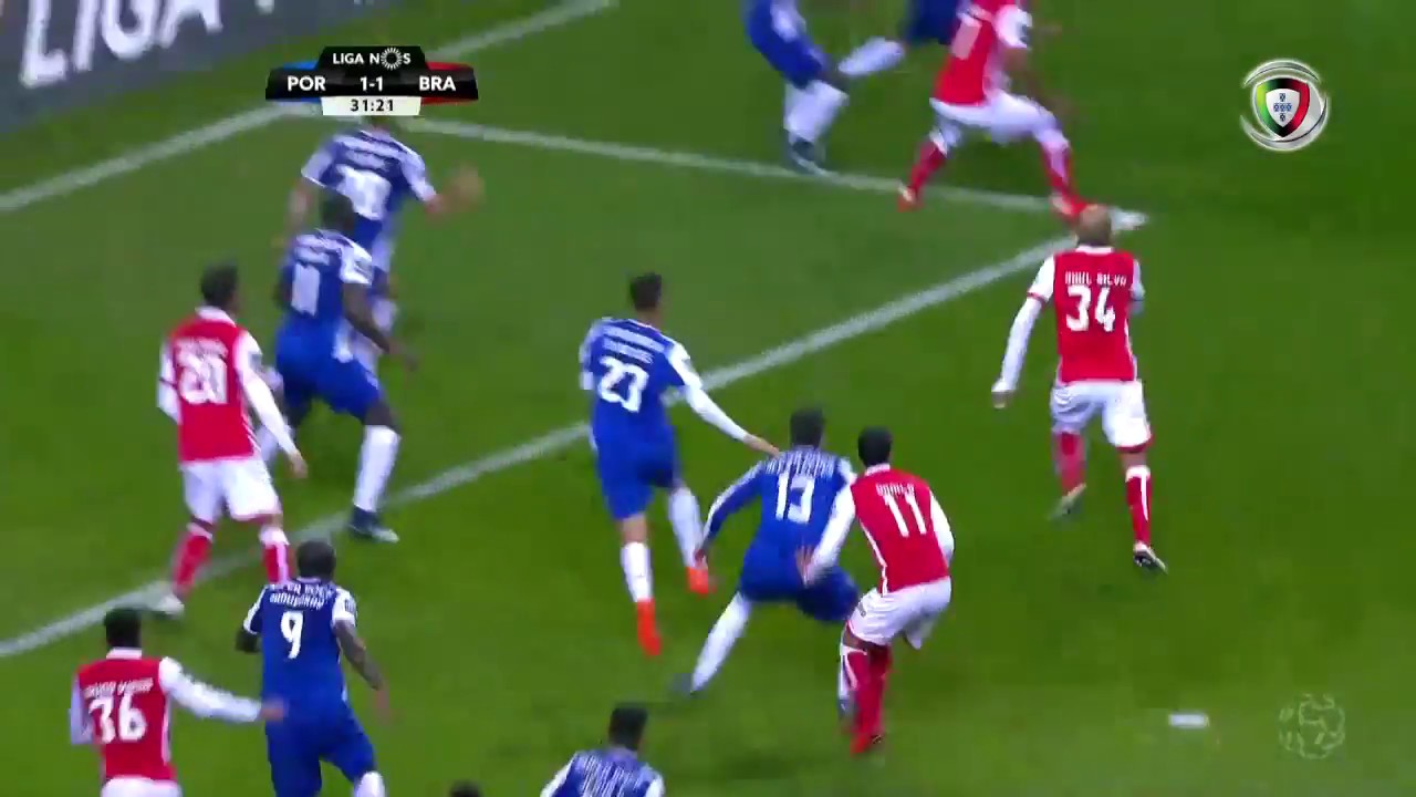 Golo de Ra&uacute;l Silva: FC Porto 1-(1) Braga (Liga 21&ordf;J)