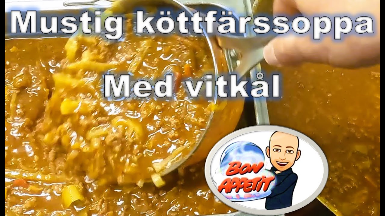 Mustig köttfärssoppa med vitkål