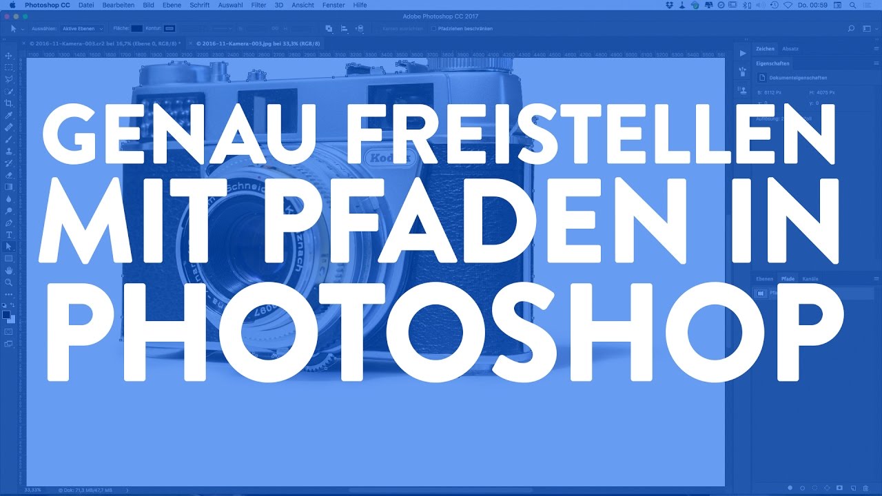 Gerade Kanten genau freistellen mit Pfaden in Photoshop CC