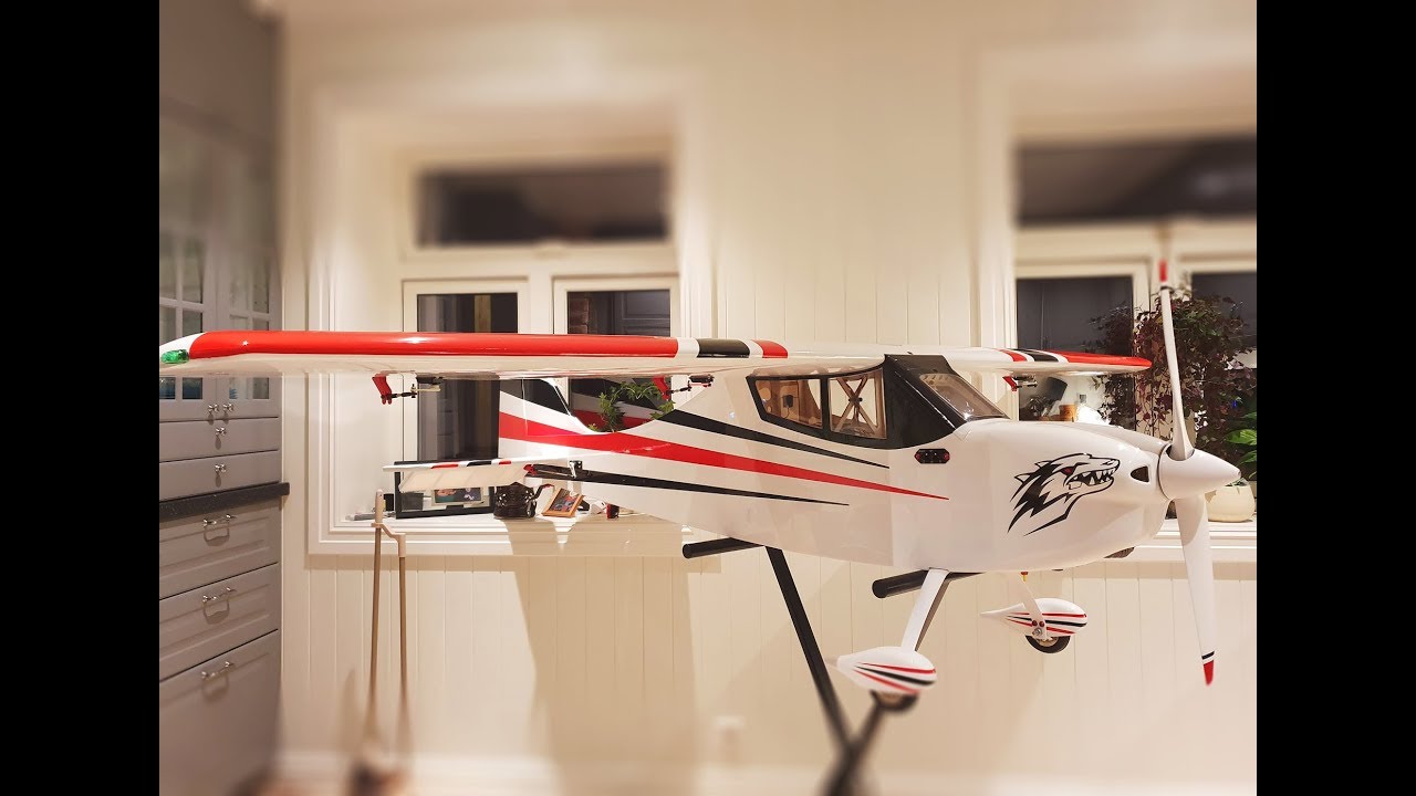Pilot-Rc. Sky-wolf - Mounting of the aircraft.  Shot in 4K CineD
