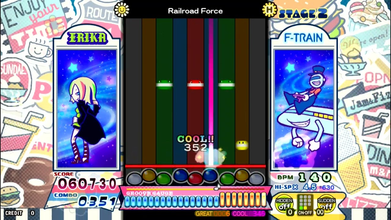 [ポップンミュージック] トレインシミュ / Railroad Force HYPER [pop'n music]