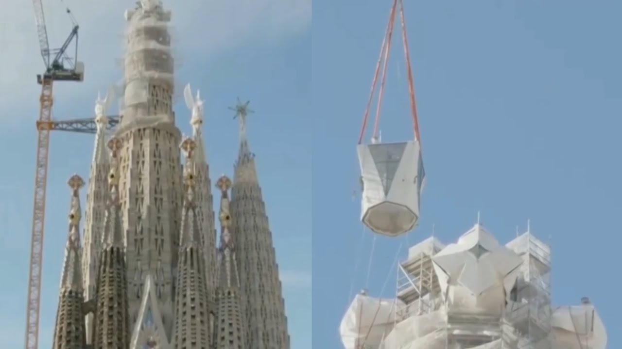 Barcelona’s Sagrada Familia nears completion by placing tallest piece