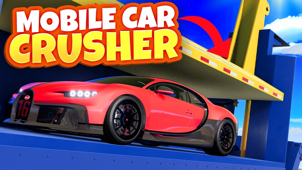 I Put a Bugatti Into a MOBILE Car Crusher! (BeamNG Drive Mods)