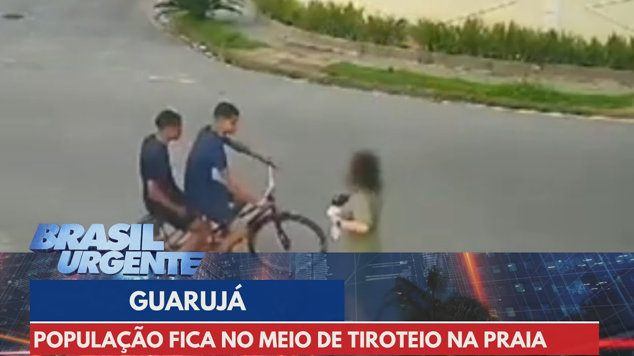 População fica no meio de tiroteio em praia do Guarujá, no litoral de SP | Brasil Urgente