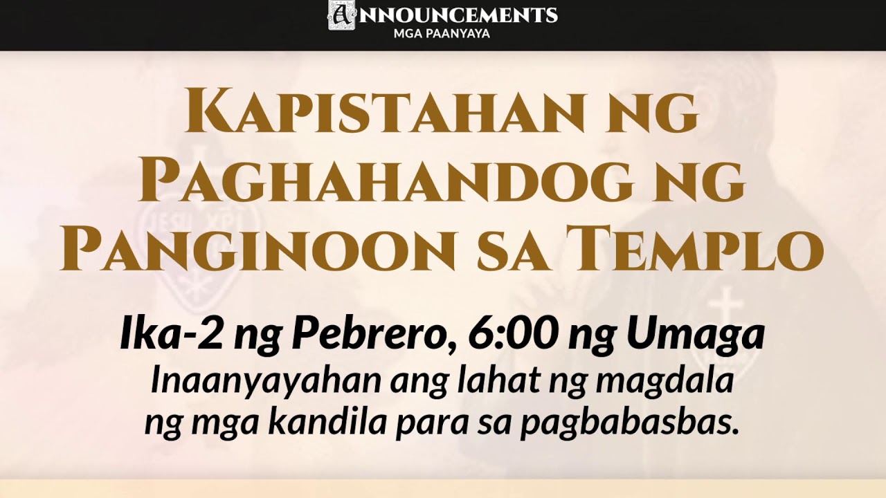 Sunday Anticipated Holy Mass - January 31, 2026 | 6 PM