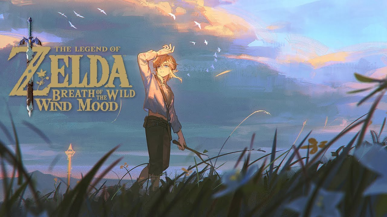 Sunset in Hyrule | Zelda Breath of the Wild | Wind Mood & Music to Study, Chill & Relax