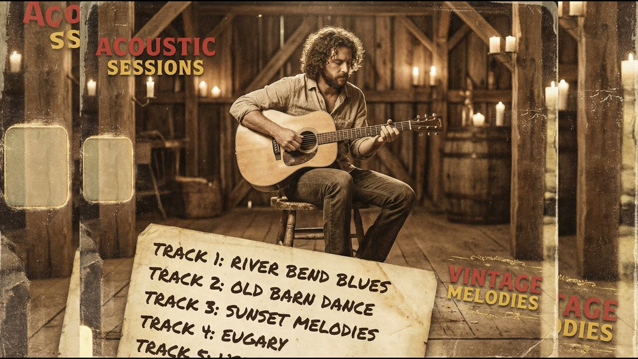 Classic Country Folk Guitar Sessions 🎸 Warm Acoustic Melodies By The Fire - Rustic Barn Vol.1