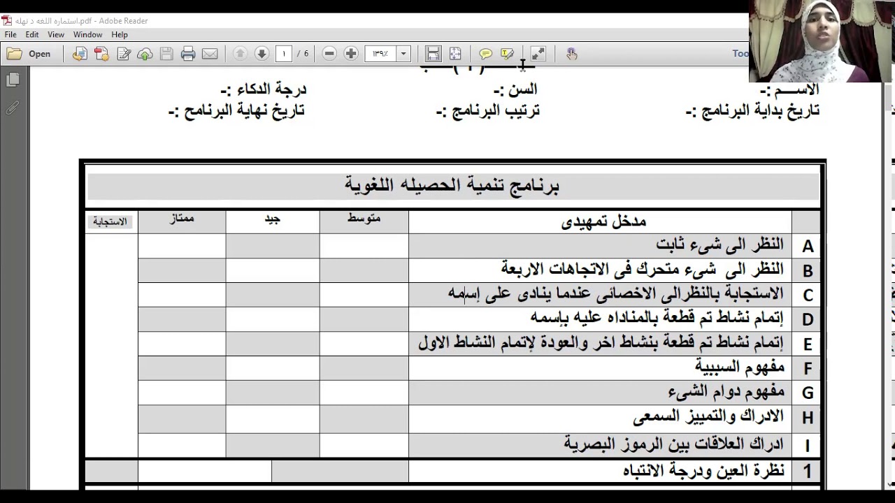 شرح اختبار اللغة د/ نهلة الرفاعي
