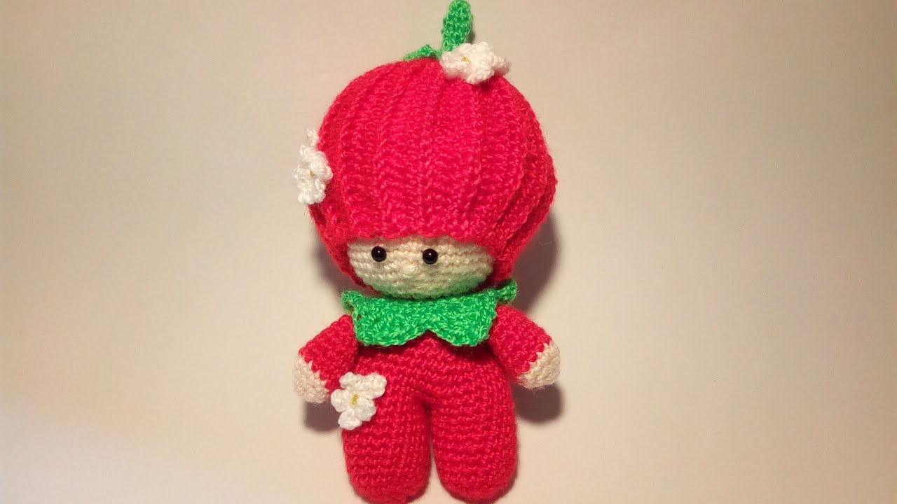 Bambola Fragola Amigurumi Tutorial Muñeca Fresa Crochet 🍓 Doll Strawberry Crochet