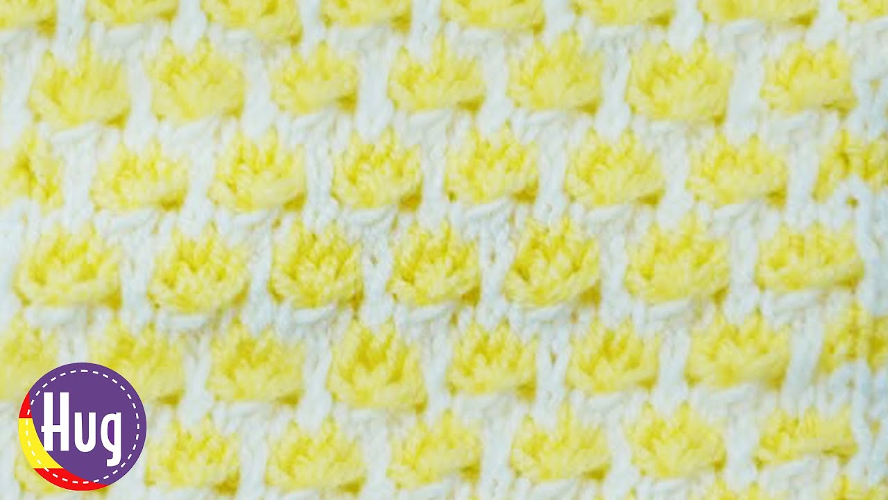 Patrón de tejido brotes de flores - puntada para tejer manta para bebé